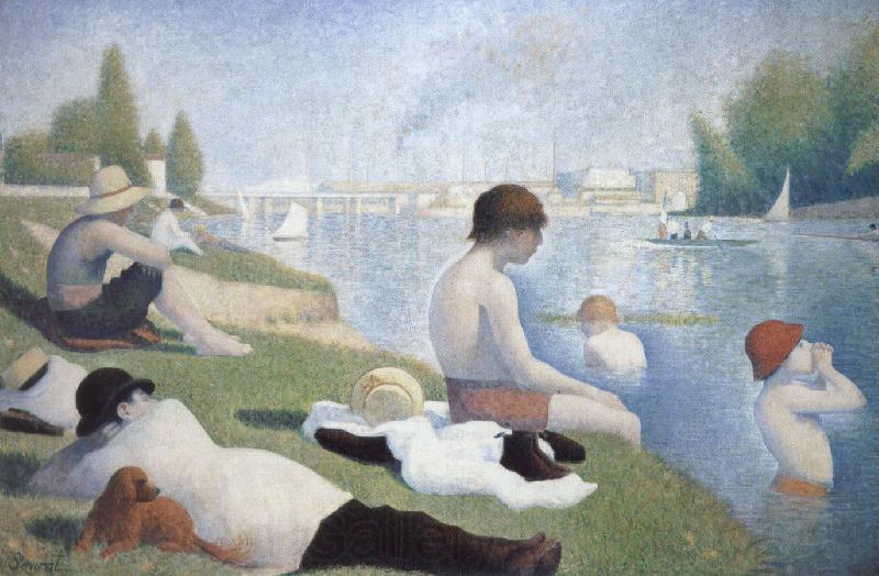 Georges Seurat batbers at asnieres Germany oil painting art
